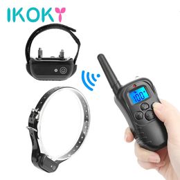 IKOKY Neck Collar Sex Toys for Couples Remote Control Themed Electro Stimulation Electric Shock Penis Ring 240312