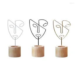 Candle Holders Nordic Abstract Face Art Decor Candlestick Stand Simple Wrought Iron Tabletop Decorations For Office Bar