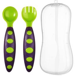 Baby Silicone Spoon Utensils Set Auxiliary Food Toddler Learn To Eat Training Bendable Soft Fork Infant Children Tableware