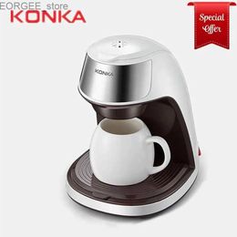 Coffee Makers KONKA Coffee Machine 2-in-1 Tea and Coffee Powder Multi Drop Coffee Quick Heating Offer Home 220V Easy to Operate Y240403