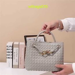 Leather Tote BottegvVenet Andiamo Bags Small and Niche Design Metal Buckle Woven Tote Bag Shoulder Bag Handbag Crossbody Retro Bag Versatile have logo HBOFTG