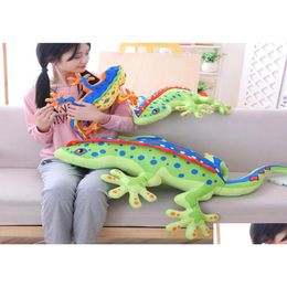 Stuffed Plush Animals 3D Gecko P Toy Soft Filled Animal Chameleon Lizard Doll Pillow Cushion Kid Boy Girl Gift Wj302 2202171868412 Dhje0