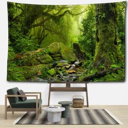Tapestries Big Stone Forest Tapestry Wall Hanging Natural Art Landscape Simple Bohemian Tropical Hippie Tapiz Bedroom Home Decor