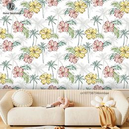 Wallpapers Blue/Pink Floral Self Adhesive Wallpaper Peel And Stick Contact Paper Removable Wall Stickers Makeover