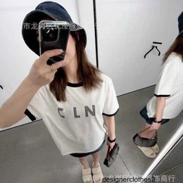 Designer South Oil High end Women's 2024 Spring New Flocking Letter Unisex T Loose Slimming Short sleeved T-shirt Half sleeved Shirt 3569