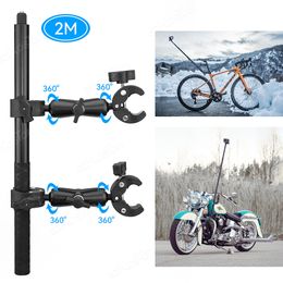 For Insta360 X2 X3 X4 Motorcycle Bicycle Panoramic Selfie Stick Monopod Mount Handlebar Bracket For GoPro Hero 12 11 Accessory