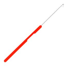 Plastic Handle Hook Needle Red Colour Handle Latch Crochet Threader Loop Pulling Tools for Micro Ring Making Hair Extensions