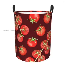 Laundry Bags Folding Basket Cherry Tomatoes Dirty Clothes Storage Bucket Wardrobe Clothing Organiser Hamper