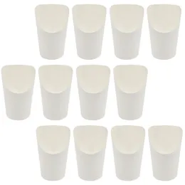 Disposable Cups Straws 50 Pcs Dessert Chip Cup Food Containers Carton Fries Kraft Paper Mugs Plastic