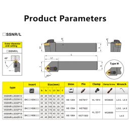 MSSNR1616 MSSNR2020 MSSNR2525 MSSNR3232 External Turning Tool MSSNR MSSNL Lathe Bar Turning Holder CNC Cutting Tool Cutter Bar