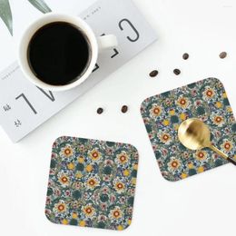 Table Mats Italiani Coasters Leather Placemats Waterproof Insulation Coffee For Decor Home Kitchen Dining Pads Set Of 4