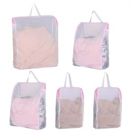 Laundry Bags 5pcs Socks With Handle Honeycomb Bra For Washing Machine Side Widening Garment Baby Items Bag Travel Portable 3 Sizes