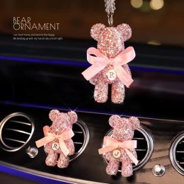 Cute Bear Car Air Freshener Bear Auto Rearview Mirror Pendant Air Vent Perfume Parfum Flavouring for Auto Interior Accessories