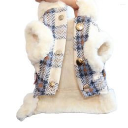 Dog Apparel Eye-catching Pet Clothes Plaid Print Vest Fashionable Winter Coat For Cats Dogs Soft Warm Weather