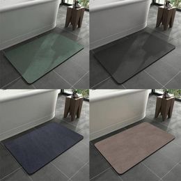 Bath Mats 50x80cm Diatomite Mat Solid Bathroom Rug Earth Absorbent Carpet Non-slip Quick Drying Shower Bathtub Foot Doormat