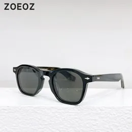 Sunglasses Vintage Thick Frame Square Plate Sunscreen Men Round Face Black For Women