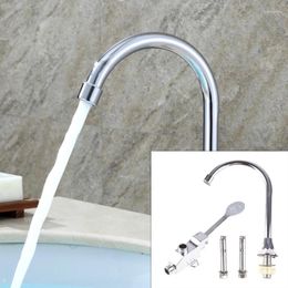 Bathroom Sink Faucets Foot Pedal Control Valve Faucet Kitchen Water Tap Vertical Basin Switch Single Cold