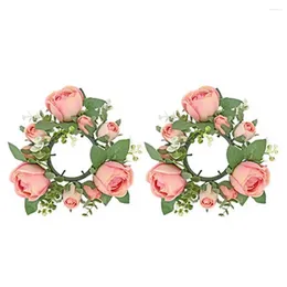 Decorative Flowers High-quality Candle Holder Garland Elegant Candlestick Table Party Decoration Wreath For Long-lasting Home