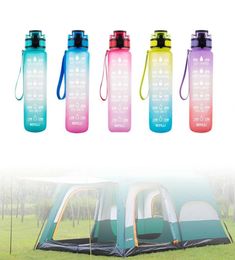 1000ml Sports Water Bottle Outdoor Bike Car Student Drinking Cups Colorful Gradient Frosted Water Bottle Scrub Cups2079882