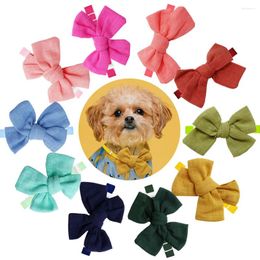 Dog Apparel 10pcs Ties Bows Bulk Adjustable Cat Collar Solid Bowknot For Dogs Puppy Grooming Accessories Pets Products