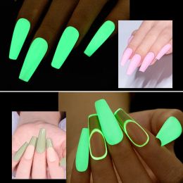 Mtssii 6ml Glow In The Dark Gel Nail Polish Top Coat Clear Base Matte Top Coat Luminous Functional Varnish With Colour Gel