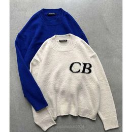 Men's Sweaters Mens Letter Jacquard Oversize Sweatshirts Couple Cole Buxton Knit Oversized Sweater and Sport Pants