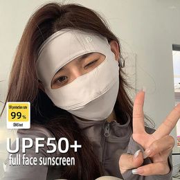 Cycling Caps Women Summer Ice Silk Mask Breathable UV Protection Full-Face Sunscreen Men Outdoor Sun Reusable Masks