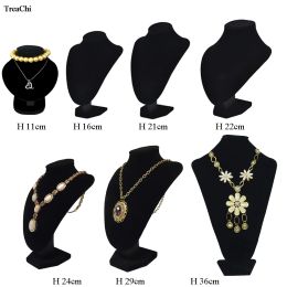 Display Black Necklace Jewellery Display Choker Rack Veet Pendant Organiser Mannequin Holder Chain Beads Showing Bust Stand