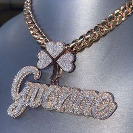 Custom Bust Down Iced Out GRA Certificate Lab Diamond VVS Diamond Custom Name Necklaces