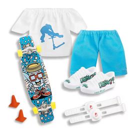 Finger Skate Board Finger Toy Set Fingerboard Shoes And Pants Mini Skateboard