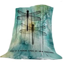 Blankets Dragonfly Flannel Throw Blanket Lightweight Luxurious Super Soft Cosy For Couch Chair All Seasons Women Adult Kid Decor Gift