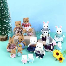 Kitchens Play Food 1 12 House doll setForest Family Villa Furniture Set Toys Forest Animal Family Mini Rabbit Bear Panda doll girl play 2445