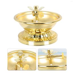Candle Holders Ghee Lamp Holder Decorative Butter Alloy Buddhism Craft Oil Stand Temple