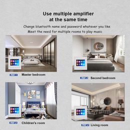 Mini Wall Amplifier Panel Bluetooth-compatible Fm HiFi Home Theater Stereo Sound Audio with Ceiling Speaker PA System Bathroom
