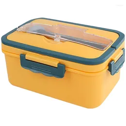 Dinnerware Lunch Boxes For Adults Kids 1000ML Compartment Box With Cutlery Bento School Work Picnic Trip