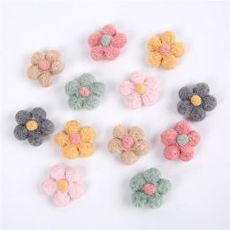 10Pcs Woollen Petals For Clothing Sewing Supplies DIY Children Hair Clip Accessories Home Decor Wedding Patches Handmade Crafts