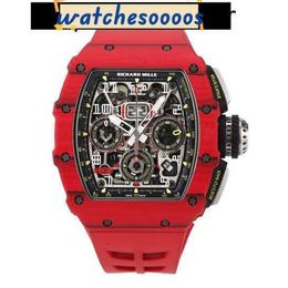 Watch Top Quality Swiss Movement Watch Ceramic Dial with Diamond rm11-03 Red Devil NTPT Limited Edition Tourbillon Fully Hollow Machine