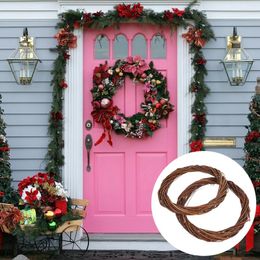 Decorative Flowers 2pcs Chic Wreath DIY Ring Christmas Rattan Craft Garland Making Material