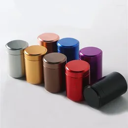 Storage Bottles 1PC Travel Canister Portable Airtight Smell Proof Candy Bottle Stash Jar Sealed Container Tea Box Mini Metal