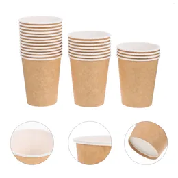 Disposable Cups Straws 50 Pcs Paper Cup Water Holder Coffee Drinking Banquet Party White Mugs Container Thicken Business