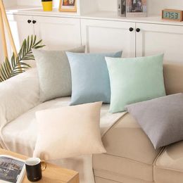 Pillow Plain Nordic Style Ins Solid Color Linen Office Sofa Car Living Room Lumbar Pp Cotton