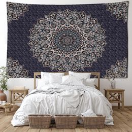 Tapestries Black Mandala Tapestry Wall Hanging Abstract Witchcraft Bohemian Mysterious Hippie Tapiz Bedroom Living Room Home Decor