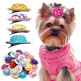 Dog Apparel 10PCS Pet Hair Accessories Dogs Clips For Small Bows Cute Caps Style Handmade Grooming Supplies Headwear