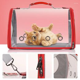 Cat Carriers Pet Bag Breathable Travel Outdoor For Dogs Cats Transparent Diagonal Handbag Portable Packaging Carrying Supplies