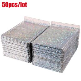 Brushes 50pcs/lot Laser Sier Mailing Envelope Bags Waterproof Courier Bags Bubble Mailers Padded Bubble Envelopes Bag