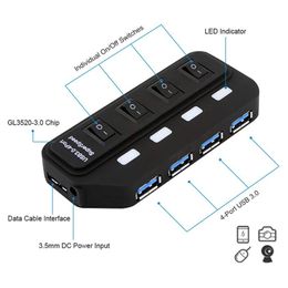USB 3.0 HUB 4 7 Port High Speed 5Gbps Multi Splitter On Off Switch Power Adapter for MacBook Pro Air Laptop PC Accessories
