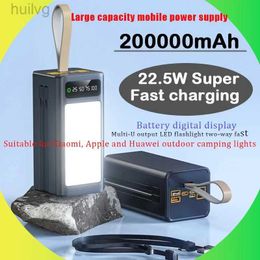 Cell Phone Power Outdoor Fast Charging CamPING Lamp 200000mAh Power Bank Portable External Battery Charger for Iphone Huawei 2443