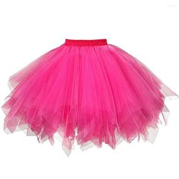 Skirts Tutu Women Adult Gauze Tulle Ballet Skirt Pleated Sweet Candy Color Ruffles Mesh Pettiskirt Wedding Party Costume Fairy