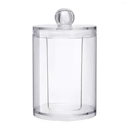 Storage Bottles With Lid Dressing Table Display Cosmetic Pad Container Clear Round Holder Bedroom Dispenser Jar Rack Makeup Organiser