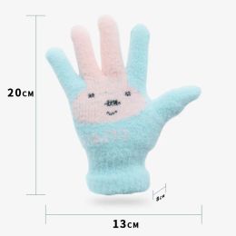 Woman Gloves Knitted Winter Boy Full Finger Wool Gloves Girls Cute Rabbit Warm Soft Knitted Gloves